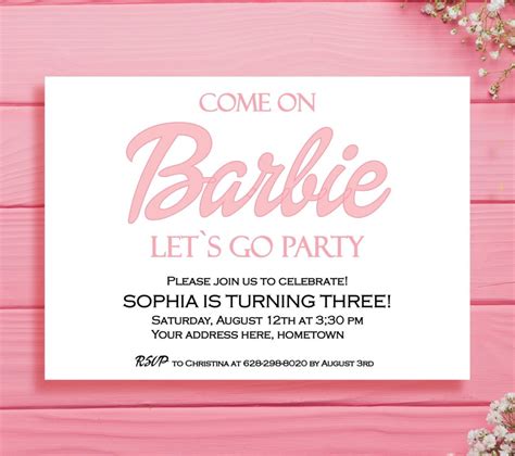 Barbie Party Invitation Ideas