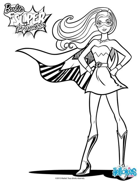 Barbie superhero coloring page