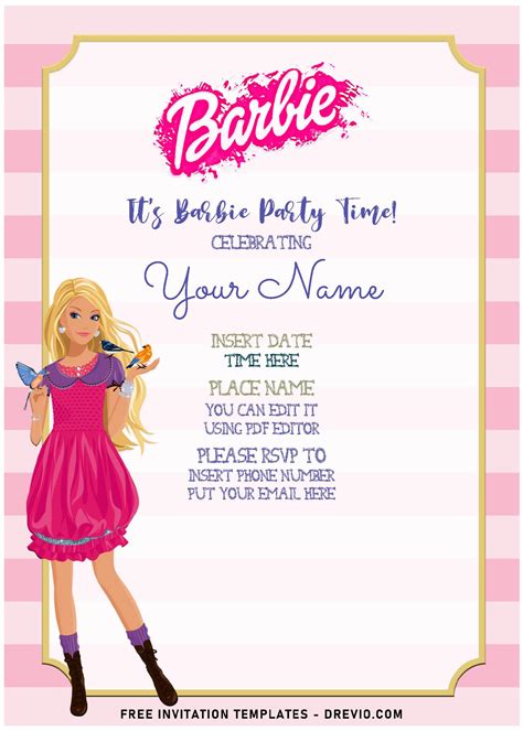 Barbie-Themed Invitation Template Design