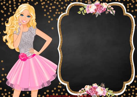 Barbie Themed Invitation Template