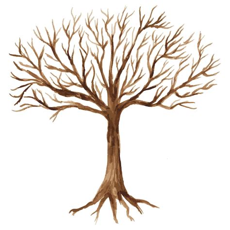 Bare Tree with Roots Printable