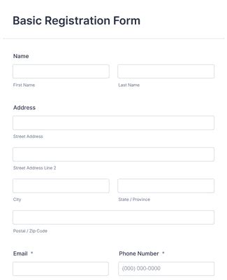 Basic Registration Form Template