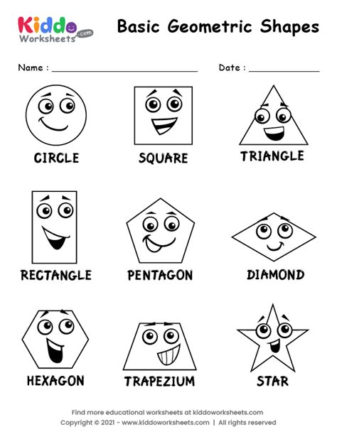 Basic Shapes Worksheet For Kids