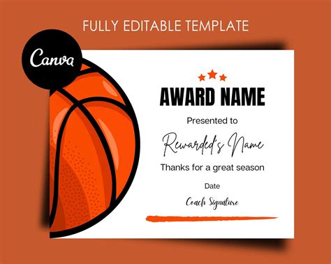 Basketball Certificate Template