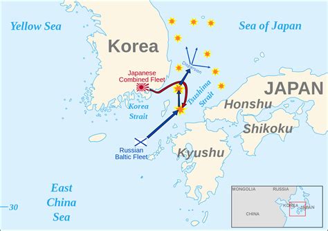 Battle of Tsushima Strait Map