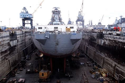 Photos of the Battleship New Jersey dry docking