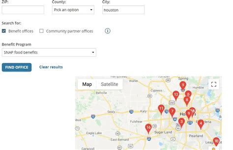 Baytown TX Food Stamp Office Location Map