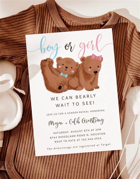 Bearly Wait Invitation Template Jungle Theme