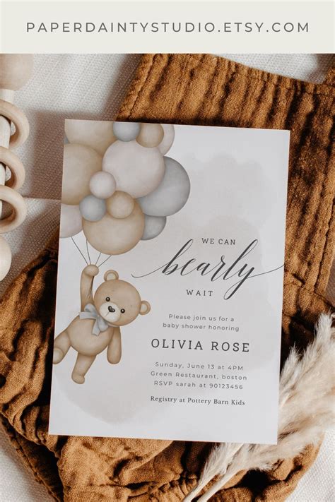 Bearly Wait Invitation Template Neutral Theme