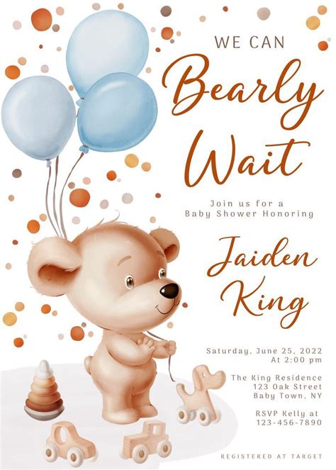 Bearly Wait Invitation Template Orange Theme