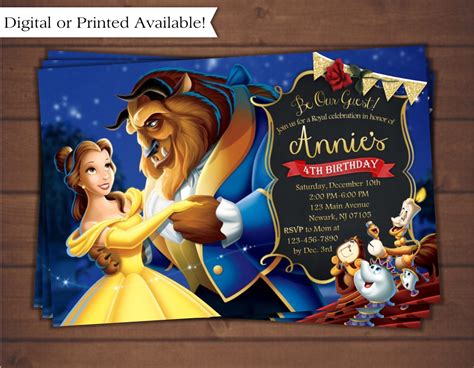 Beauty and the Beast Invitation Template 2