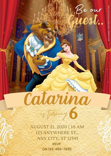 Beauty and the Beast Invitation Template 3