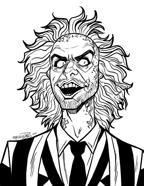 Beetlejuice and Lydia coloring page