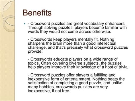 Benefits of Crossword Puzzles for Kids