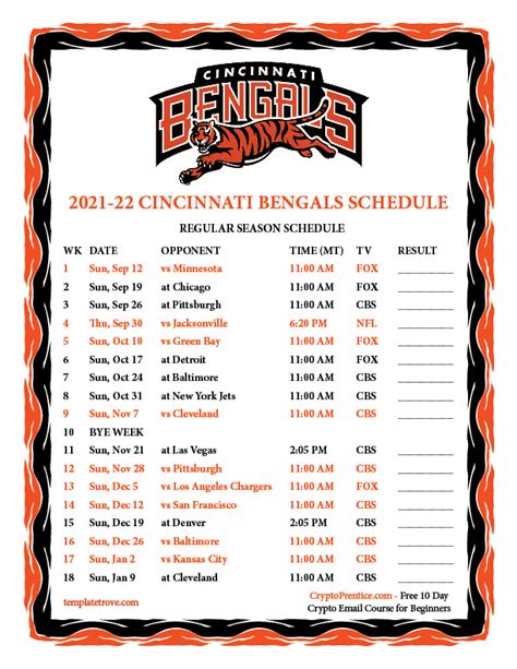 Bengals Game Schedule Image 4