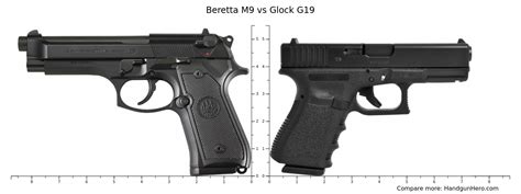 Beretta M9 and Glock 19 comparison