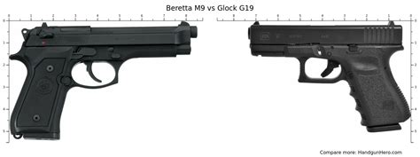 Beretta M9 and Glock 19 triggers side by side