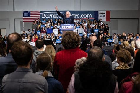 Bernie Sanders speaking at a climate change rally