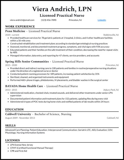 Best LPN Resume Examples