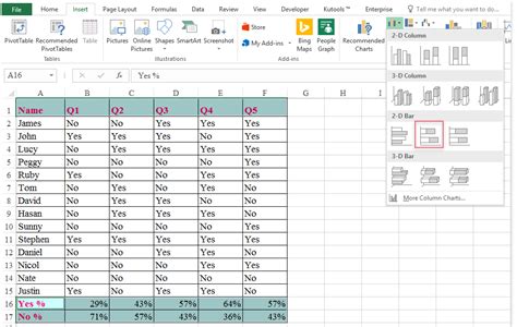 Best Practices Yes or No Fields in Excel