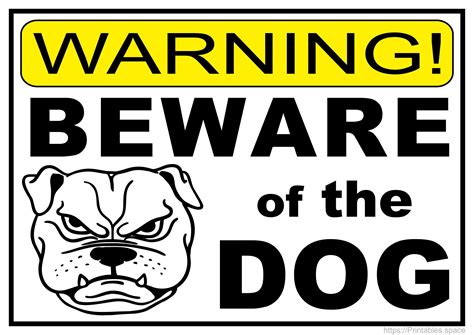 Beware of Dog Printable Sign Example 10