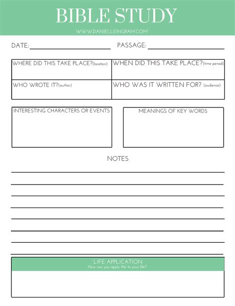 Bible Study Template Printable