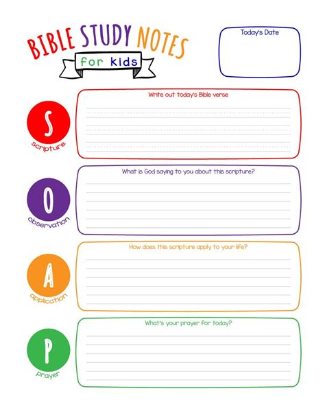 Bible Study Template for Kids