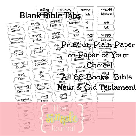 Bible Tab Template Ideas