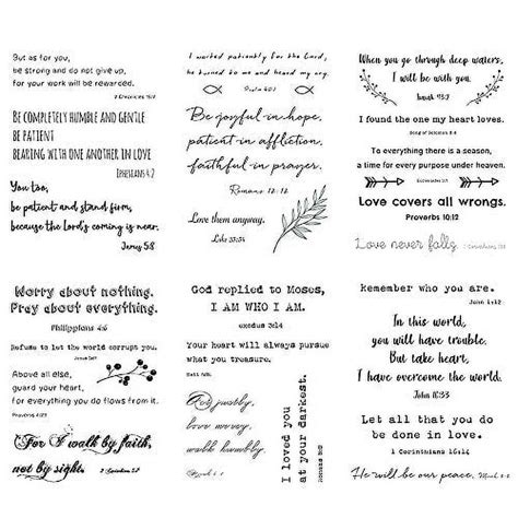 Biblical Quotes Temporary Tattoos