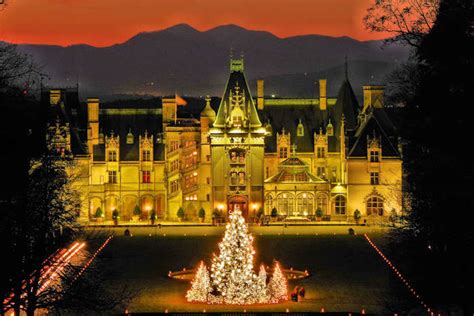 Biltmore House Christmas Lights at Night