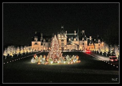 Biltmore House Christmas Lights View