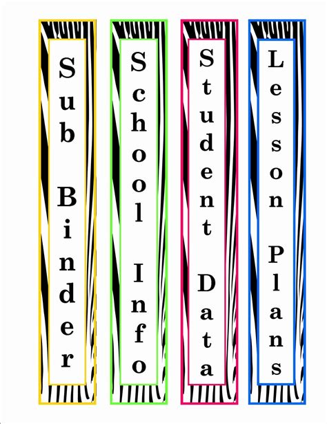 Binder Spine Labels Printable