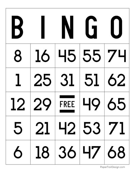 Bingo Board Example 1