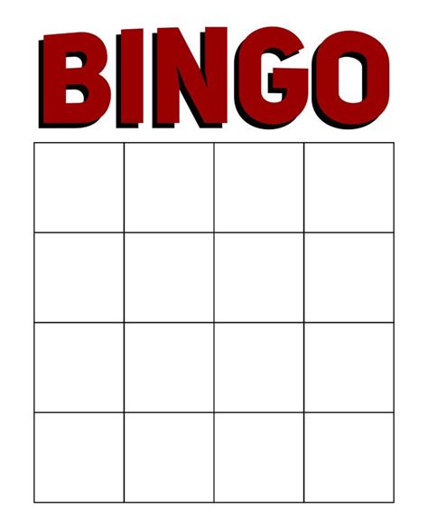 Bingo Board Example 4