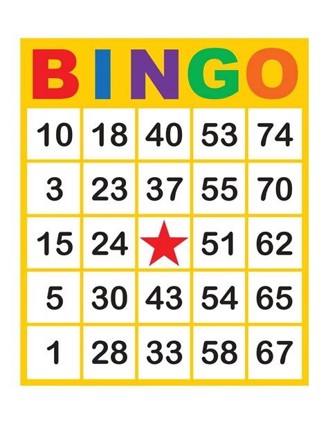 Bingo Board Example 5