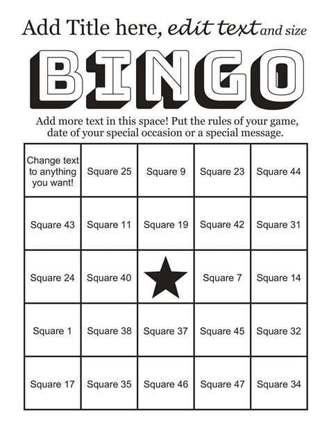 Bingo Card Generator Example