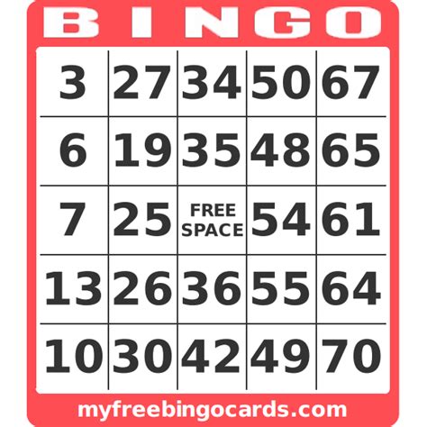 Bingo Card Generator with Random Numbers