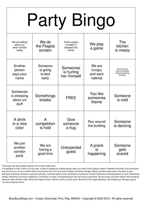 Bingo Cards for Parties