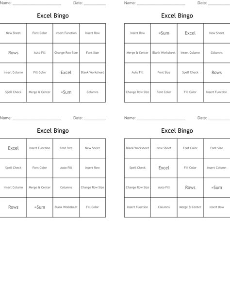 Bingo Game Template In Excel