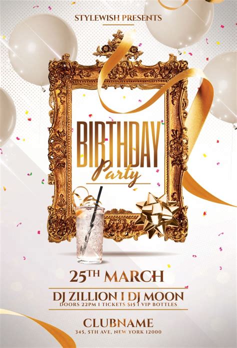 Birthday Party Flyer Templates Example 10