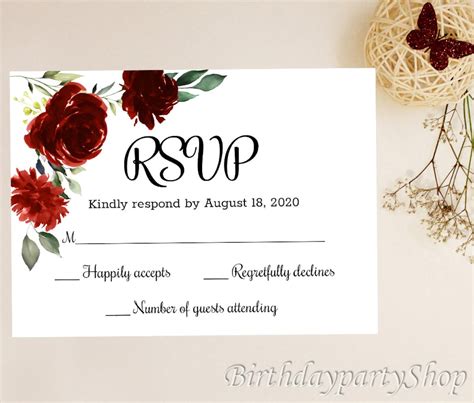 Birthday RSVP Card Template