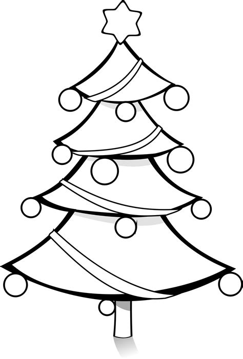 Black and White Christmas Tree Clipart