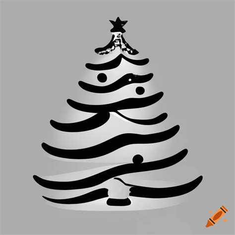 Black and White Christmas Tree Illustrations