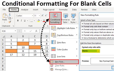 Blank Cells in Excel Example