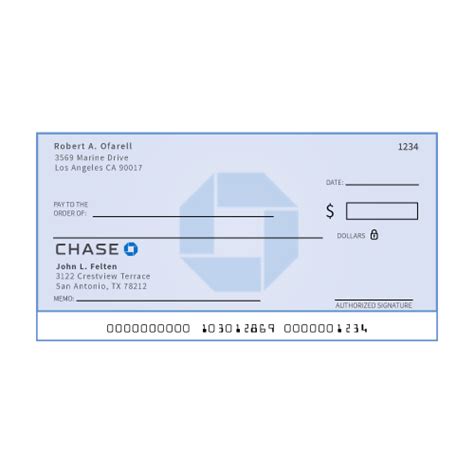 Blank Check Chase Bank