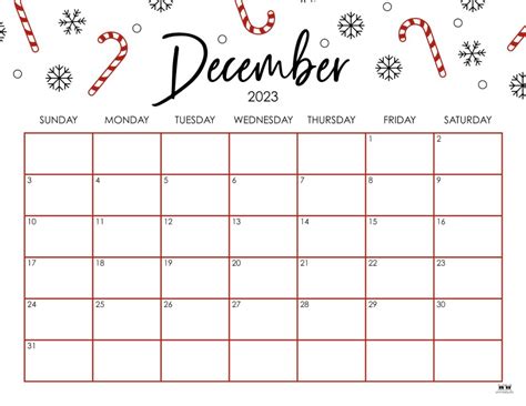 Blank December calendar