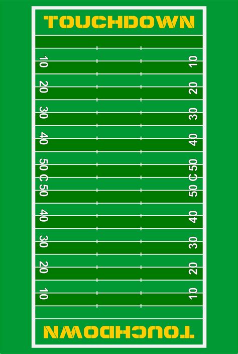 Blank Football Field Template with grid lines