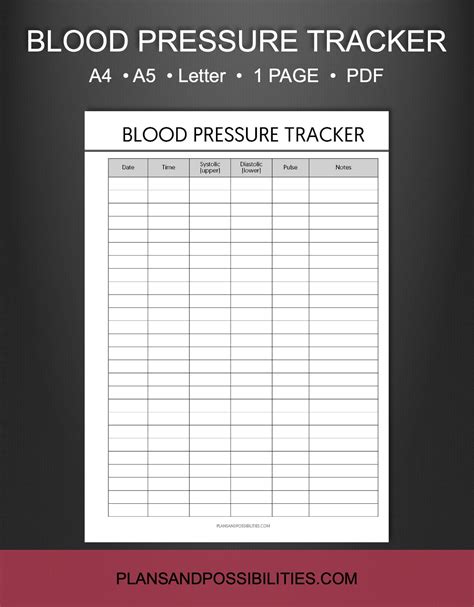 Blood Pressure Monitoring Form