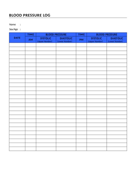 Blood Pressure Record Form