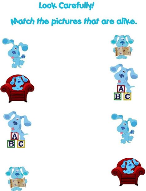 Blue's Clues Matching Games Printable Activity Fun